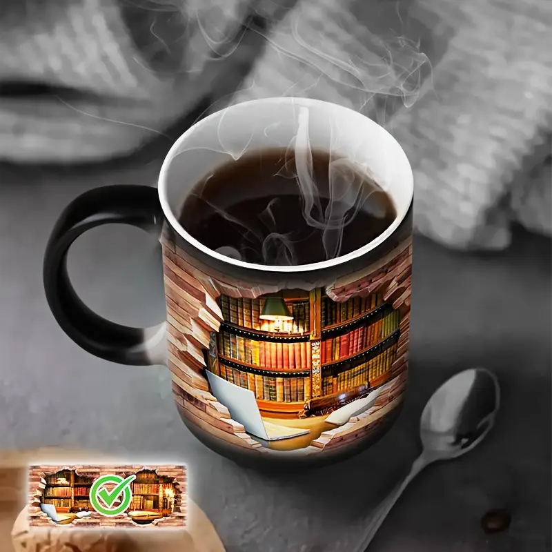 Tasse Keramik Charmante mit Thermoeffekt für Buchliebhaber