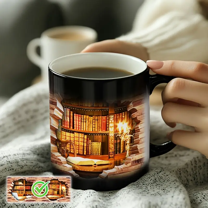 Tasse Keramik Charmante mit Thermoeffekt für Buchliebhaber