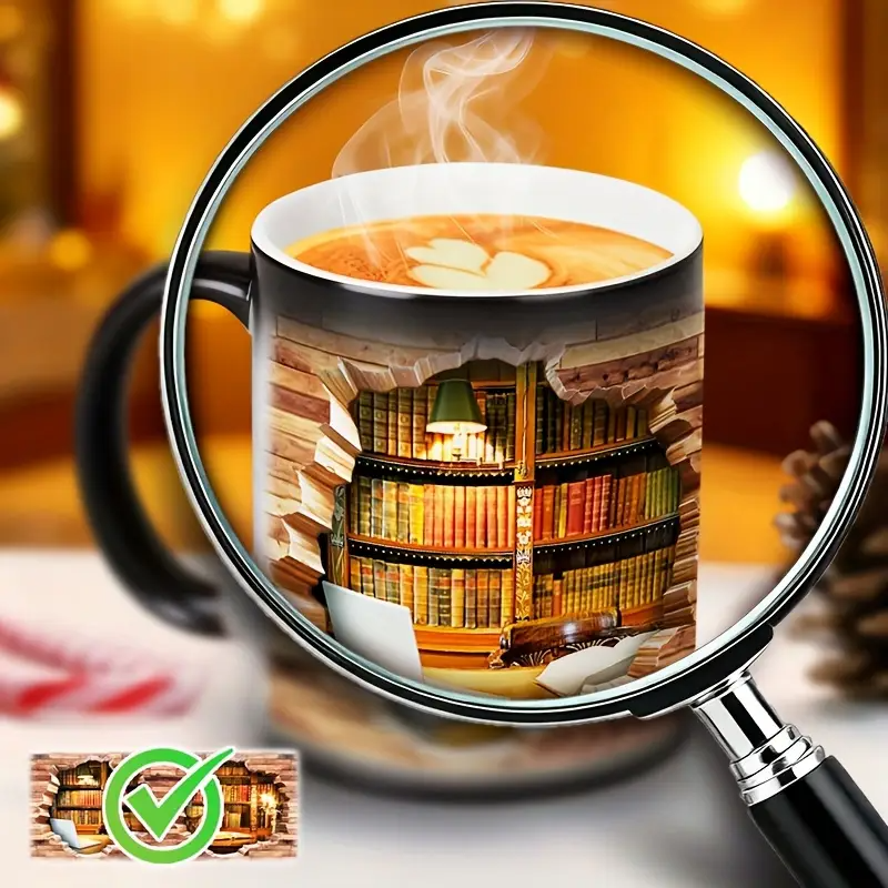Tasse Keramik Charmante mit Thermoeffekt für Buchliebhaber
