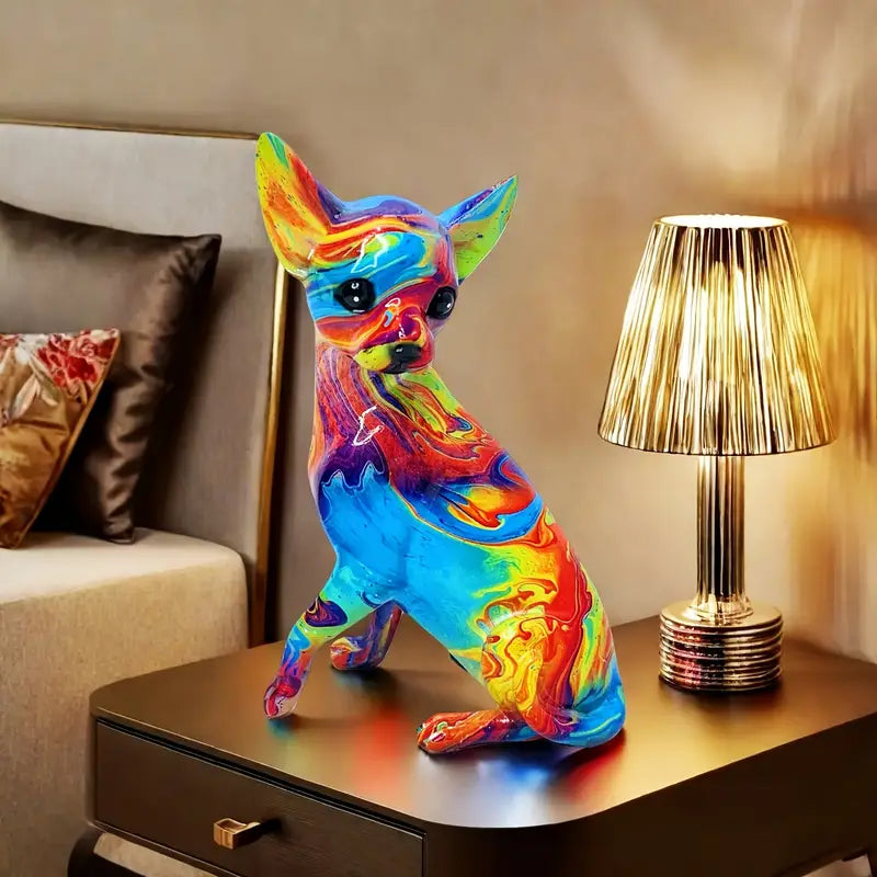 Tischlampe Chihuahua Lebendige in Kunstharz