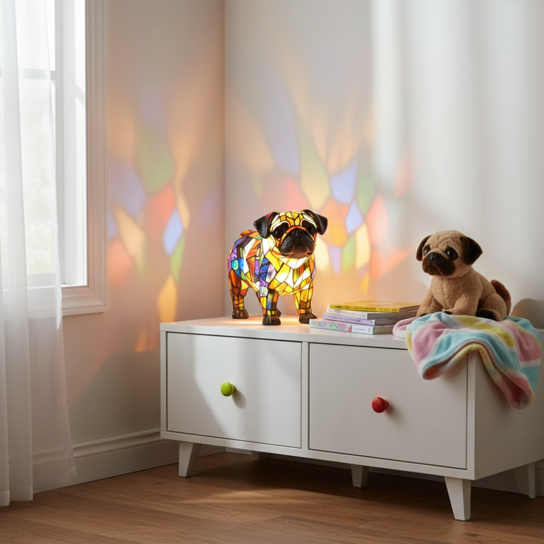 Lampe Mops Leuchtende