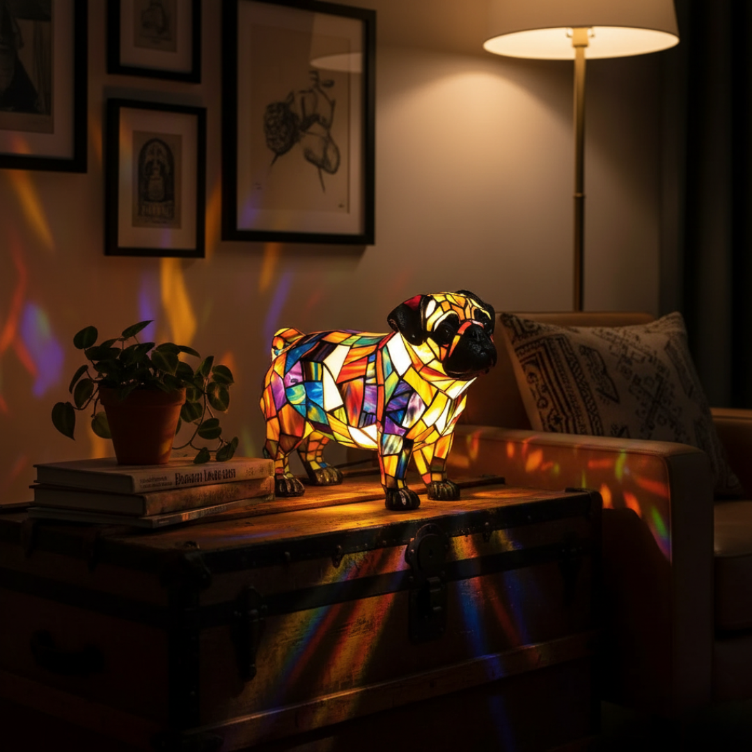Lampe Mops Leuchtende