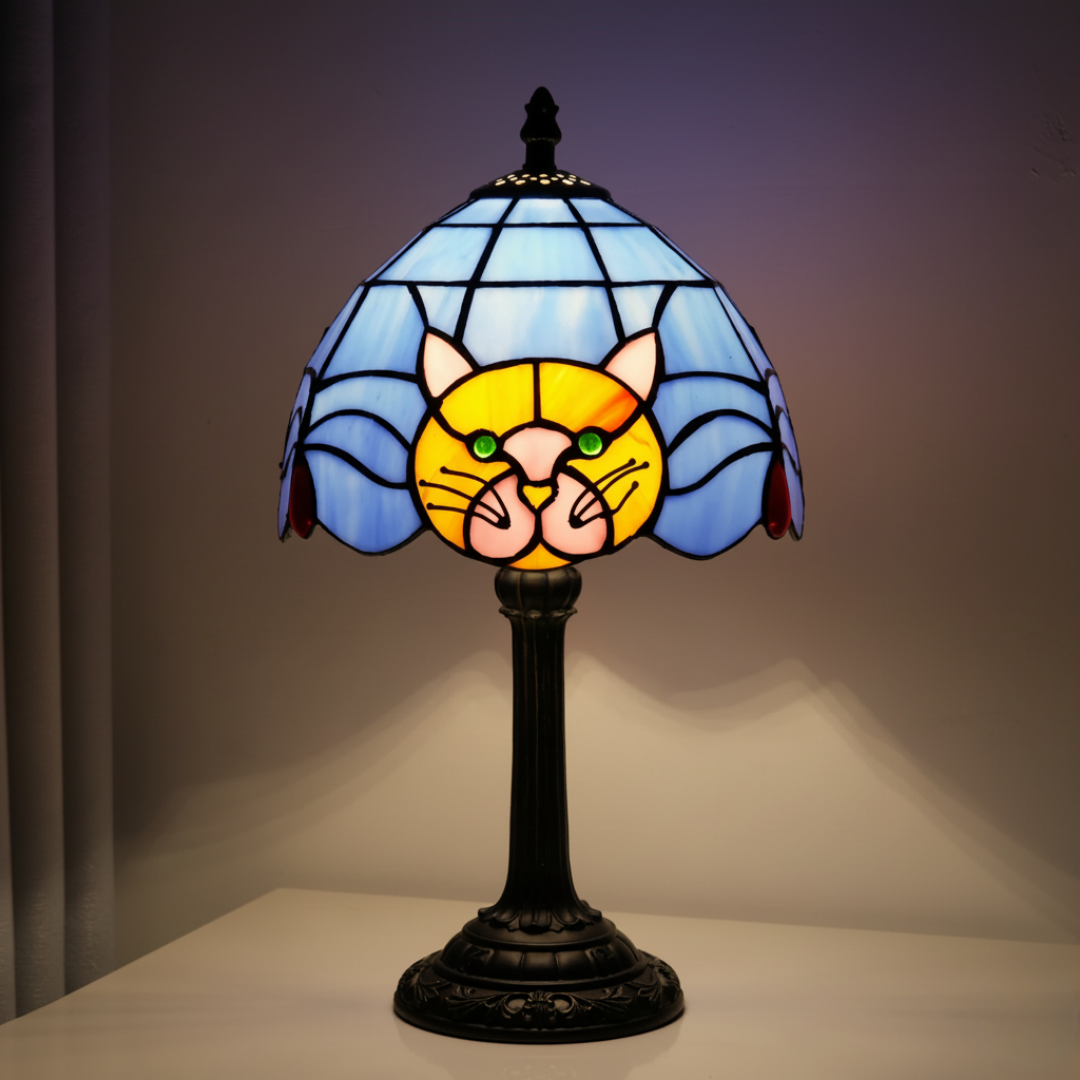 Tischlampe mit Katze Barock Vintage