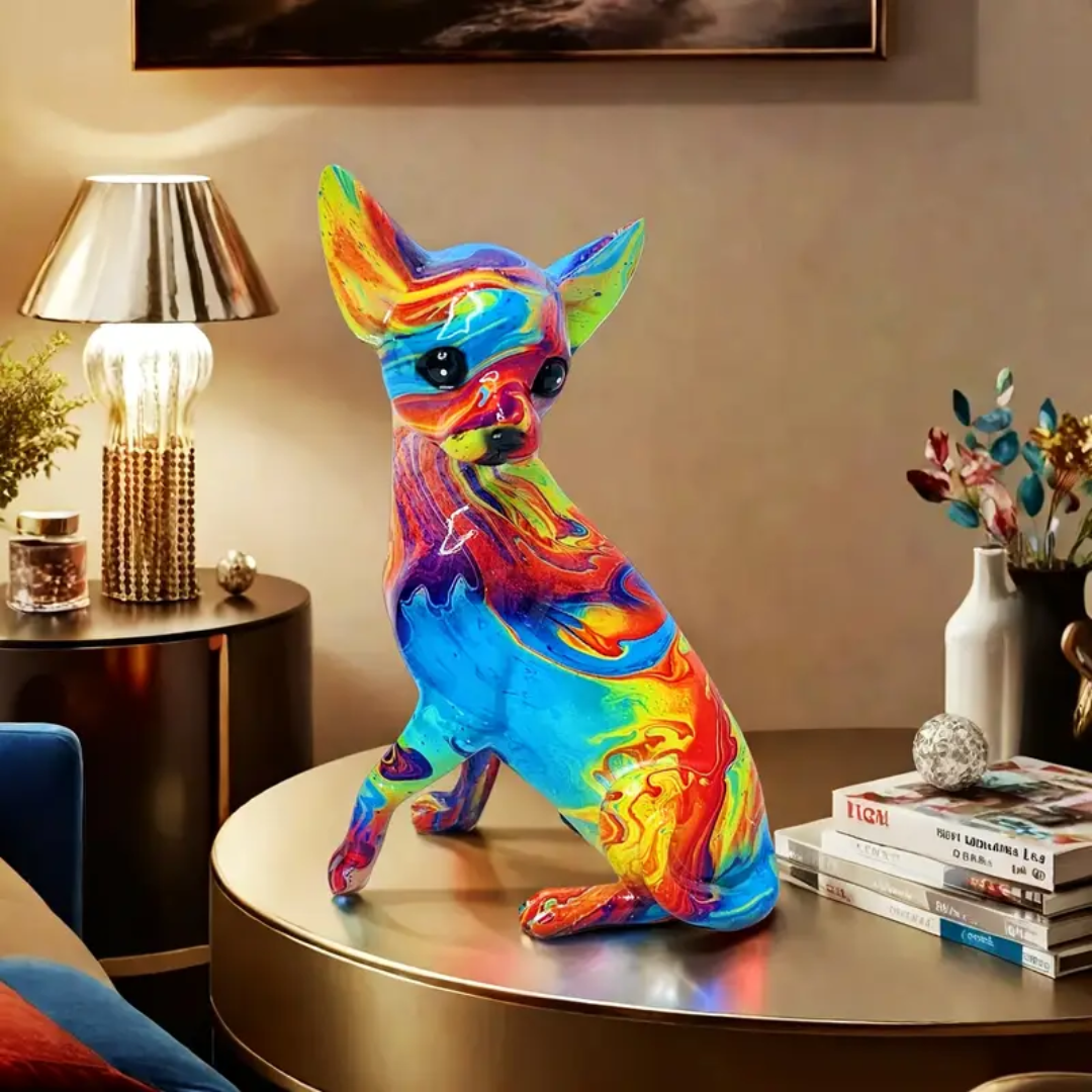 Tischlampe Chihuahua Lebendige in Kunstharz